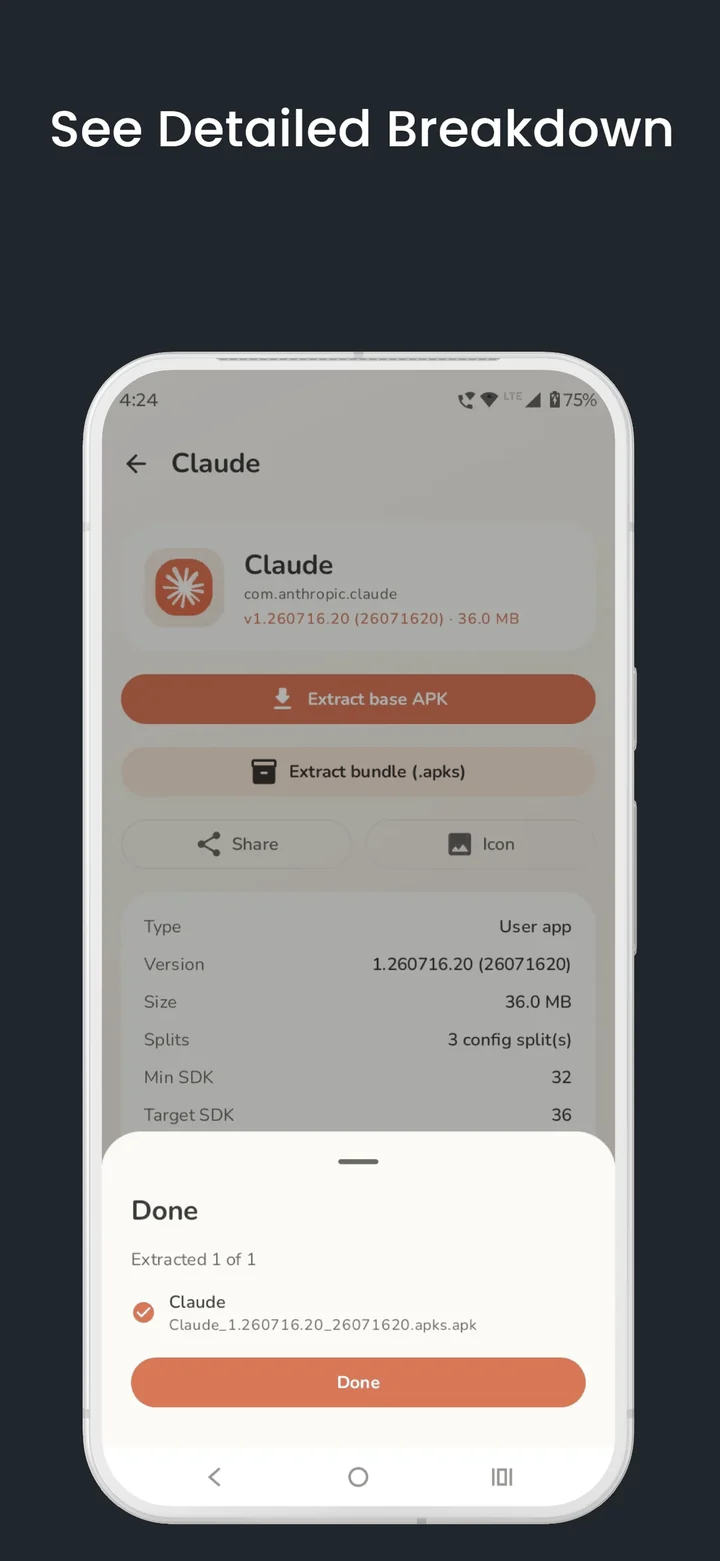 Settings, shown in the dark theme